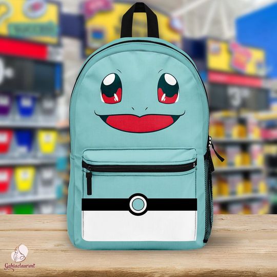 Squirtle School Backpack | Squirtle Backpack | Anime School Bag | Pocket Monsters Backpack | PKM Backpack | Kids School Backpack