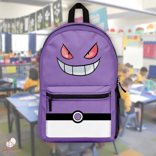 Gengar School Backpack | Gengar Backpack | Anime School Bag | Pocket Monsters Backpack | PKM Backpack | Kids School Backpack