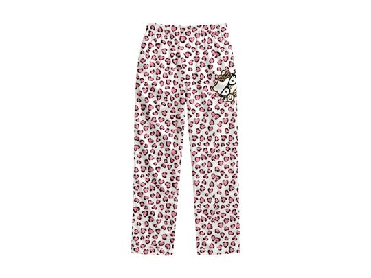 Kids Pajama Set Pink Leopard Print Cat Sleepwear