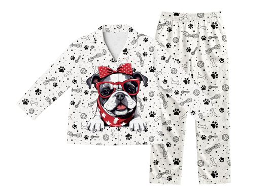 French Bulldog Kids Pajama Set, Dog Lover Loungewear For Girls and Boys