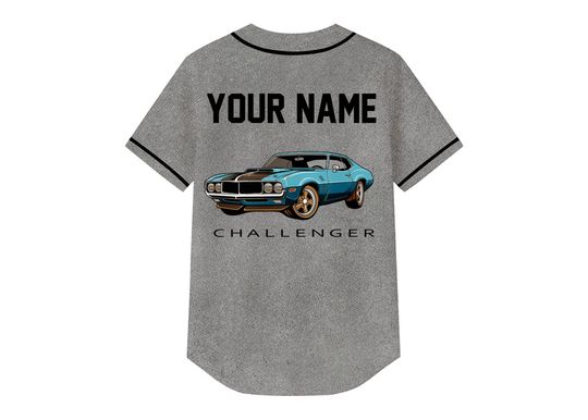Custom Vintage Car Baseball Jersey  Retro Muscle Car, Personalized Name
