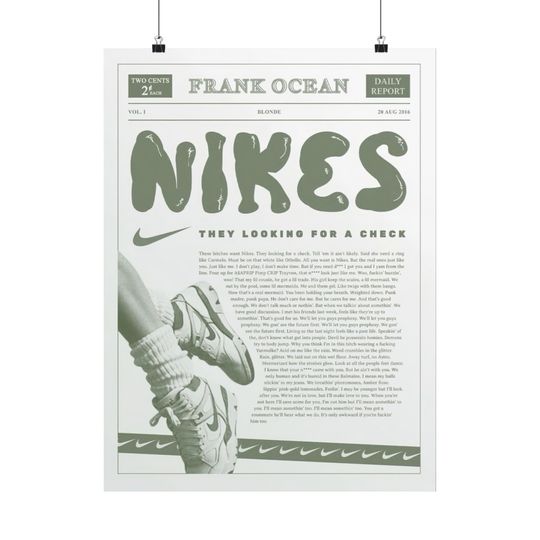 Frank Ocean - Poster | Rap Poster, Hip-Hop Poster