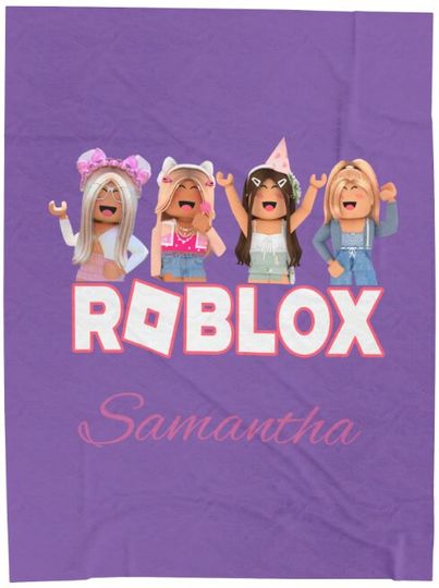 Girls Roblox Plush Blanket PERSONALIZABLE