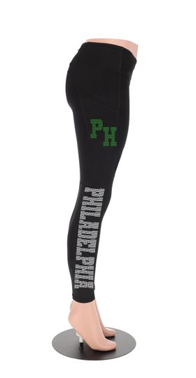 Philadelphia Football Rhinestone Leggings for Girls and Ladies