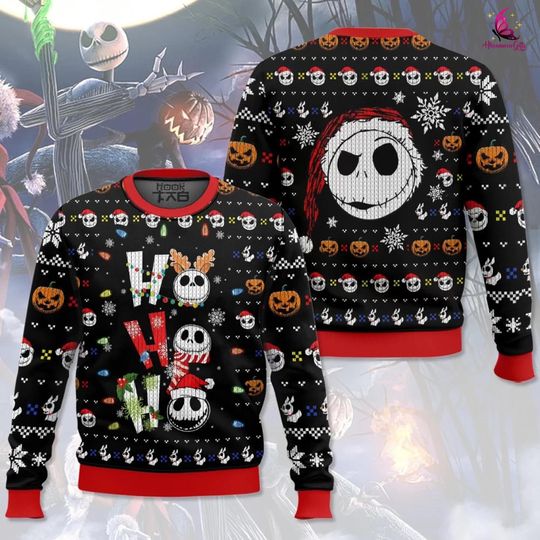 Jack Skellington Ugly Christmas Sweater, Nightmare Before Christmas Sweater