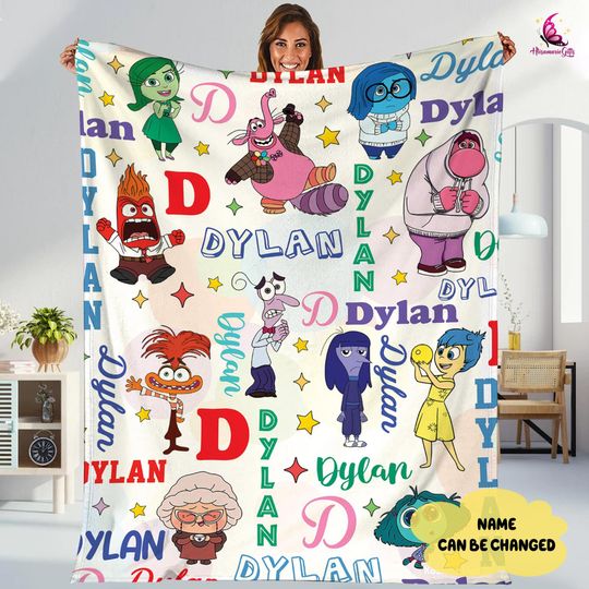 Personalized Inside Out Fleece Blanket, Inside Out Blanket, Custom Name Blanket