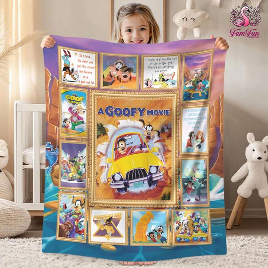Retro A Goofy Movie Fleece Blanket Goofy Dog Blanket Animal Kingdom Disneyland Movie