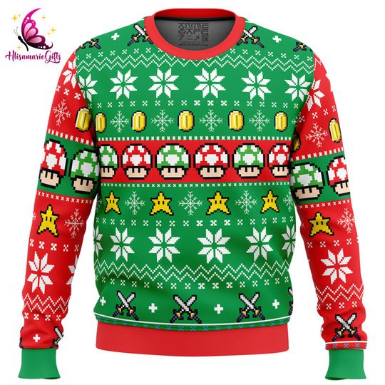 Super Mario Ugly Sweater, Super Mario Ugly Christmas Sweatshirt