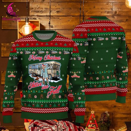 Christmas Vacation Shitter's Full Ugly Christmas Sweater Red