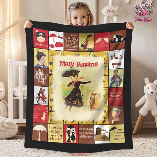 Mary Poppins Fleece Blanket, Mary Poppins Bert Blanket for Bed Couch Sofa