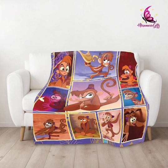 Aladdin Abu Fleece Blanket | Aladdine Magic Blanket, Disneyland Blanket