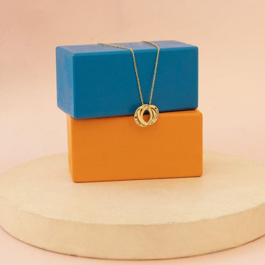 Personalized Interlocking Circle Necklace - Custom Name Rings