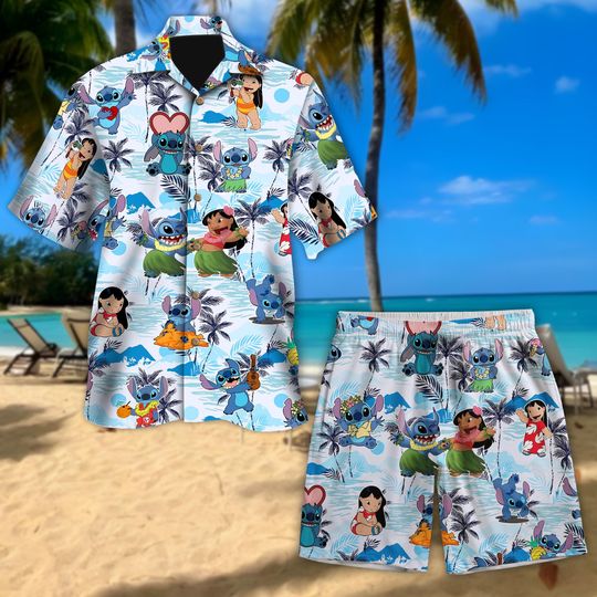 Disney Stitch Hawaiian Shirt, Lilo Stitch Disney Hawaiian Shirt, Stitch Summer Shirt, Disneyland Family Trip 2025 Shirt, Stitch Button Up