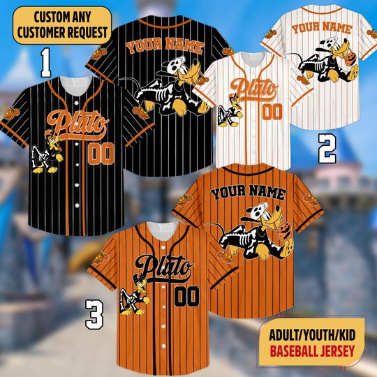 Custom Pluto Halloween Collection Simple Baseball Jersey
