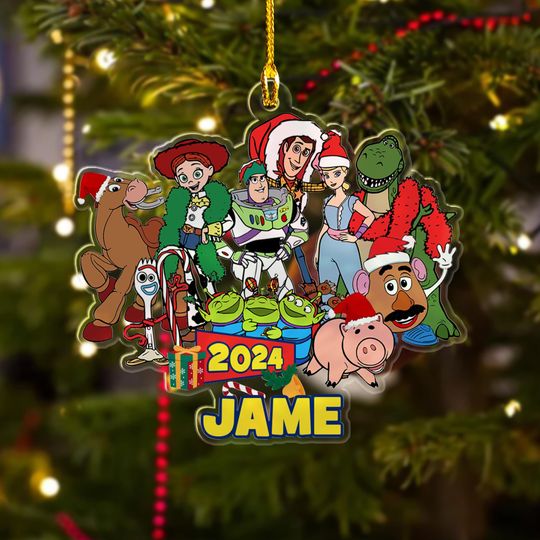 Personalized Toy Story Christmas Ornament, Funny Toy Character Customized 2024 Christmas Tree Decor, Movie Character Xmas Gift For Kid