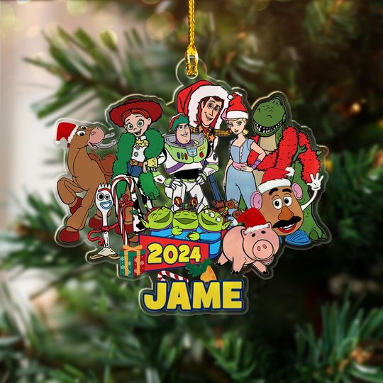 Personalized Toy Story Christmas Ornament, Funny Toy Character Customized 2024 Christmas Tree Decor, Movie Character Xmas Gift For Kid