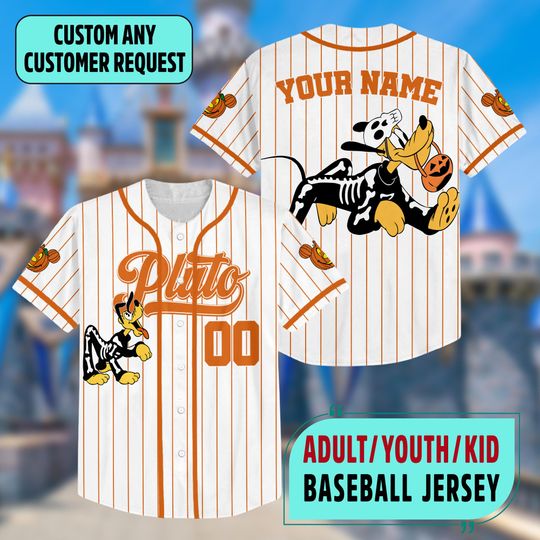 Custom Pluto Halloween Collection Simple Baseball Jersey