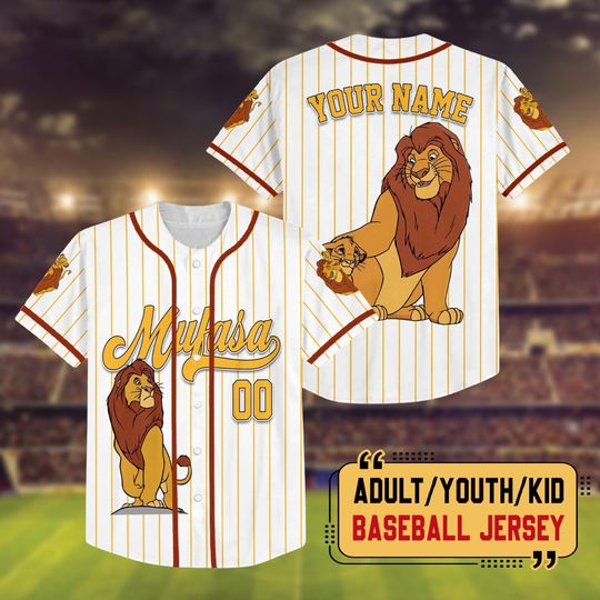 Personalized Disney The Lion King Simba Simple Stripe Baseball Jersey