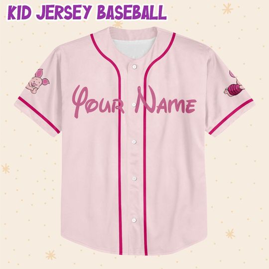 Personalize Winnie The Pooh Piglet  Disney Baseball Jersey