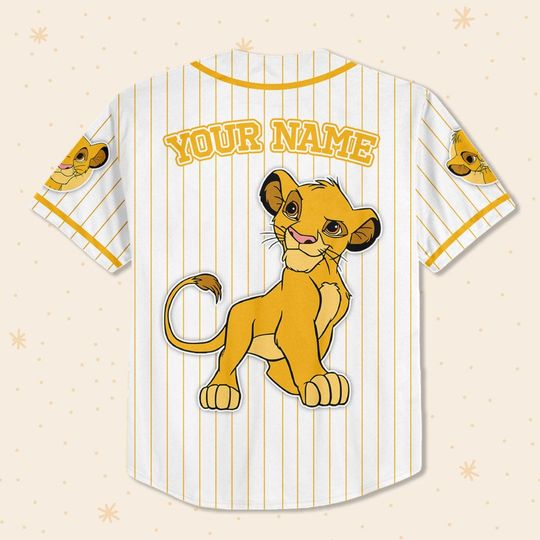 Custom Disney The Lion King Simba Simple Stripe, Custom Baseball Jersey