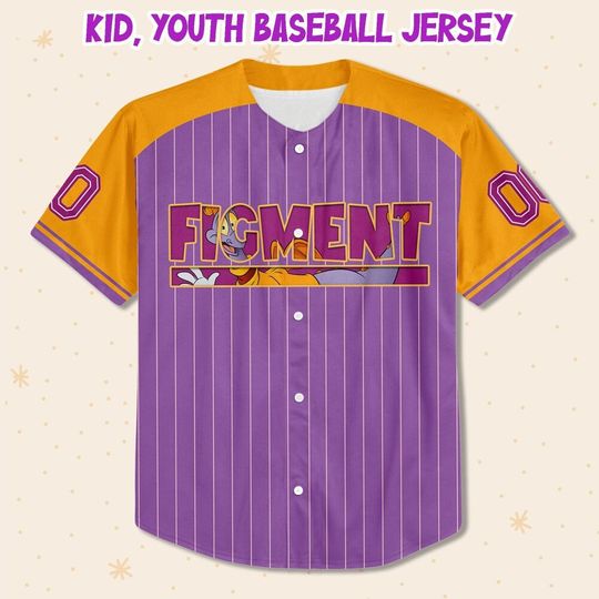 Personalized Figment Disney Baseball Jersey, Disney Jersey
