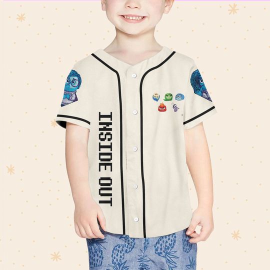 Personalized Disney Inside Out Pixel Character, Disneyland Baseball Jersey