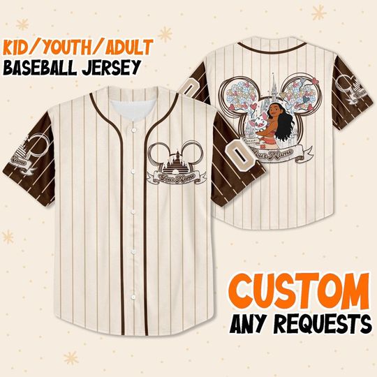 Personalized Disney Moana Baseball Jersey