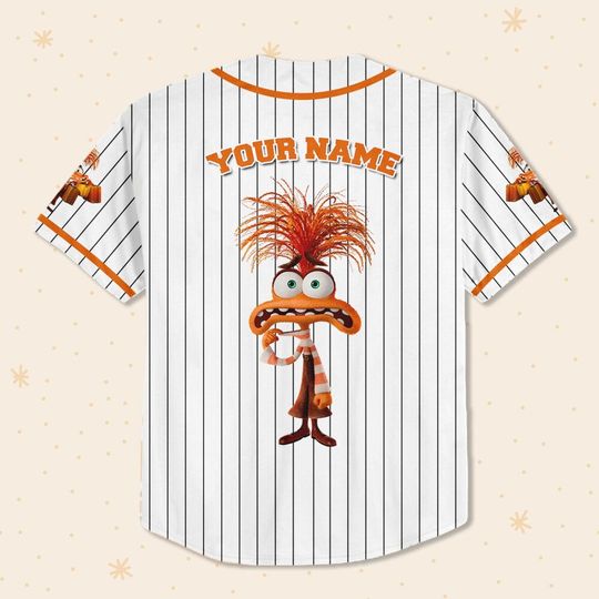 Personalize Anxiety Jersey Orange White, Disney Baseball Team Jersey