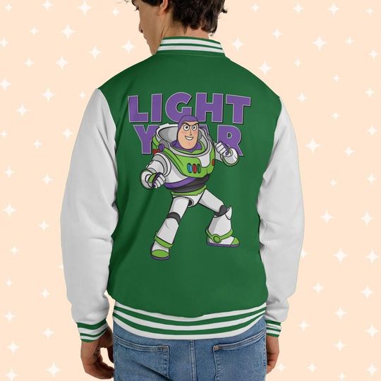 Personalize Toy Story Buzz Lightyear Green Color, Varsity Jacket, Personalized Disney