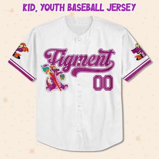 Personalized Figment Disney Baseball Jersey, Disney Jersey