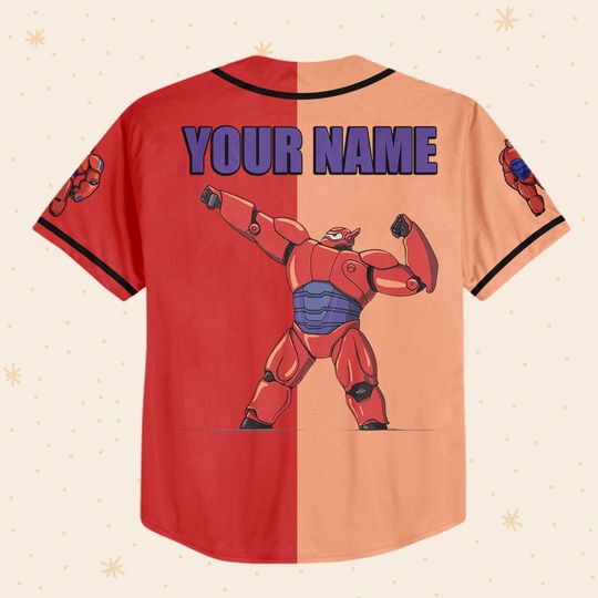Personalized Disney Big Hero 6 BayMax Strong Baseball Jersey