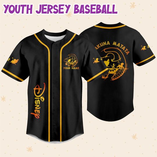 Personalized The Lion King Hakuna Matata Disney Baseball Jersey, Disney Jersey