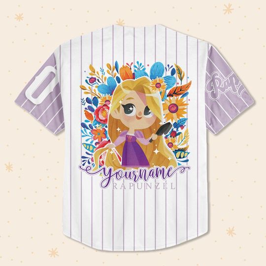 Personalize Rapunzel Princess Disney, Custom Disney Princess Baseball Jersey