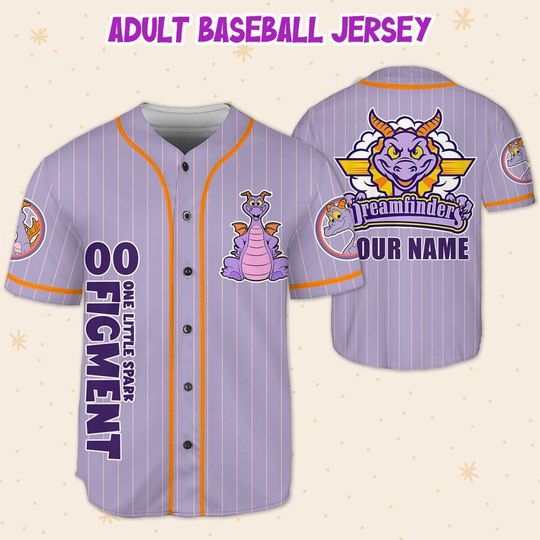 Personalized Figment Disney Baseball Jersey, Disney Jersey