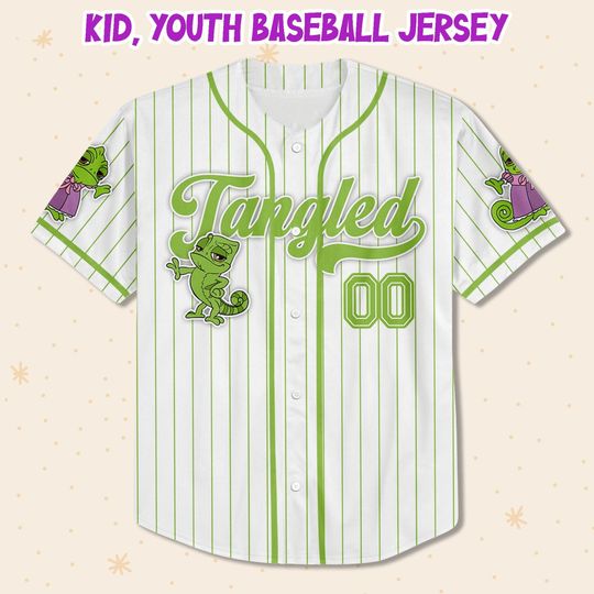 Personalized Disney Tangled Pascal Simple Stripe Baseball Jersey