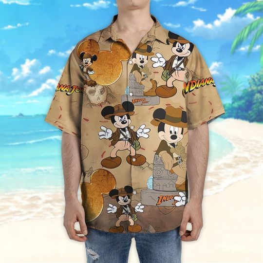 Disneyland Mickey Mouse Indiana Jones Adventure, Mickey Hawaii Shirt