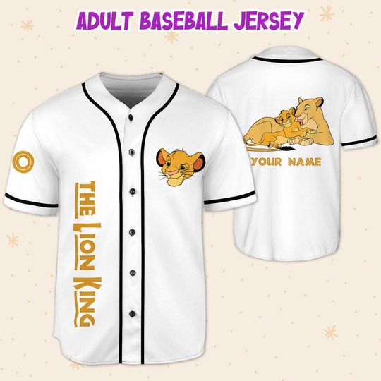 Personalize Disney The Lion King Sarabi And Simba, Disney Characters Custom Kids Youth Adult Baseball Jersey Outfits