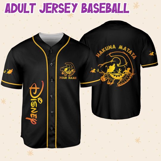 Personalized The Lion King Hakuna Matata Disney Baseball Jersey, Disney Jersey