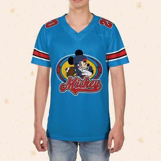 Personalized Disney Mickey Mouse Playing Sport Blue, Magic Kingdom Cartoon Characters 3D T-Shirt