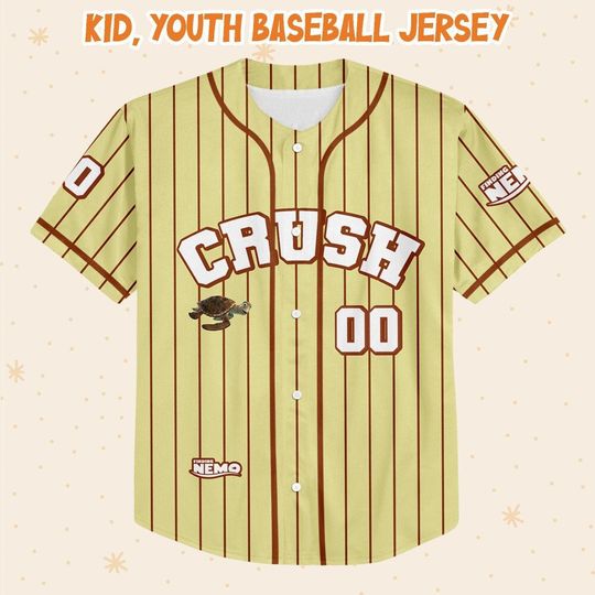 Personalized Finding Nemo Crush Sea Turtle Disney Baseball Jersey, Disney Jersey