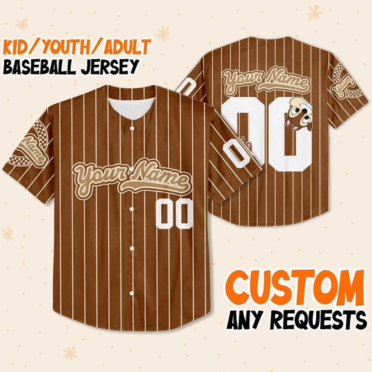 Personalized Chip And Dale Disney Baseball Jersey, Disney Jersey