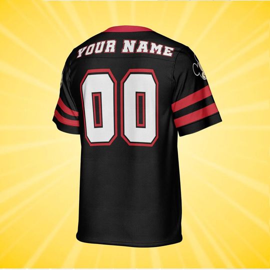Personalize Disney Mickey Mouse Cute Black Football, Disneyland Jersey, Baseball Team, Mickey Mouse Birthday, Gift for Disney Fans