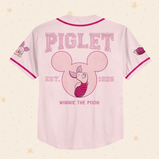 Personalize Winnie The Pooh Piglet  Disney Baseball Jersey