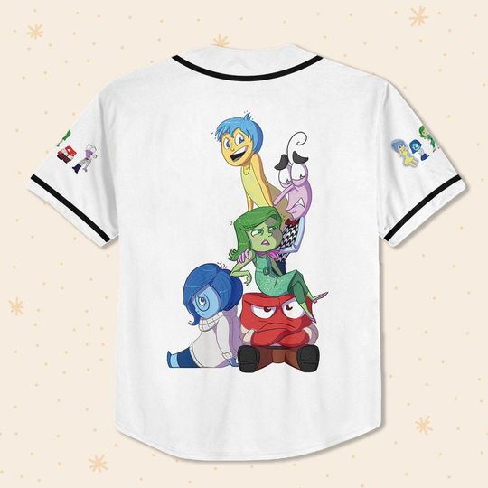 Personalized Disney Pixar Inside Out Character Artwork, Disneyland Baseball Jersey