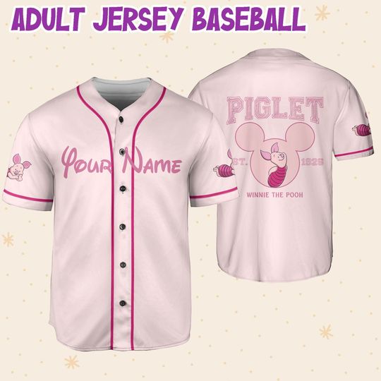 Personalize Winnie The Pooh Piglet  Disney Baseball Jersey