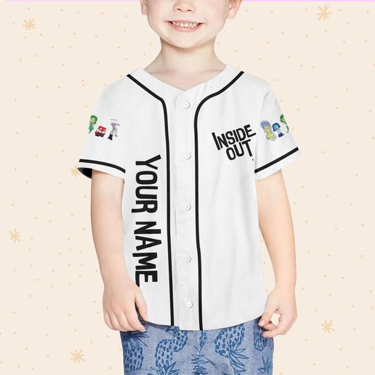 Personalized Disney Pixar Inside Out Character Artwork, Disneyland Baseball Jersey
