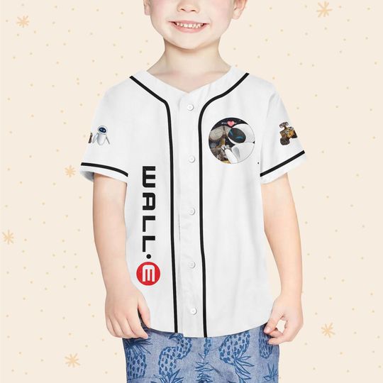Personalized Disney Pixar WALL-E Love EVE Custom 3D Disney Baseball Jersey