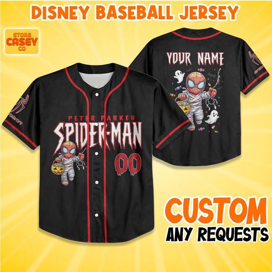 Personalize Disney Spidey Cute Halloween, Custom Spider Verse Baseball Jersey Team, Disney Baseball Team Outfit