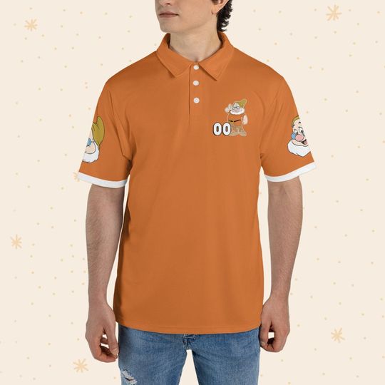 Personalize Doc Orange Polo Shirt, Disney Performance Polo Shirt