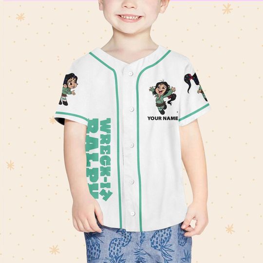 Custom Disney Wreck it Ralph Vanellope Simple Baseball Jersey